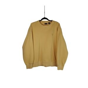 Men's Vintage IZOD Butter Soft Yellow Crewneck Sweater Size XL Embroidered Logo